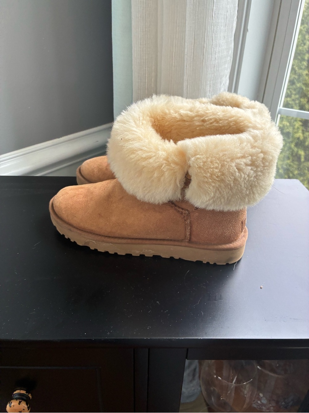UGG Plush Shearling Lined Boot in Light Tan - Picture 2 of 7